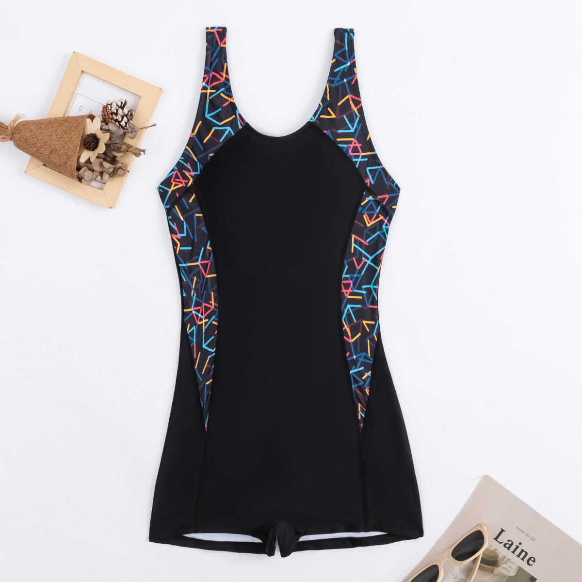 Women's One-piece Stitching Sports Swimsuit