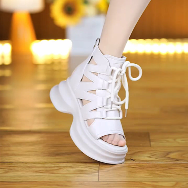 Summer Cut-out Platform Roman Sandals