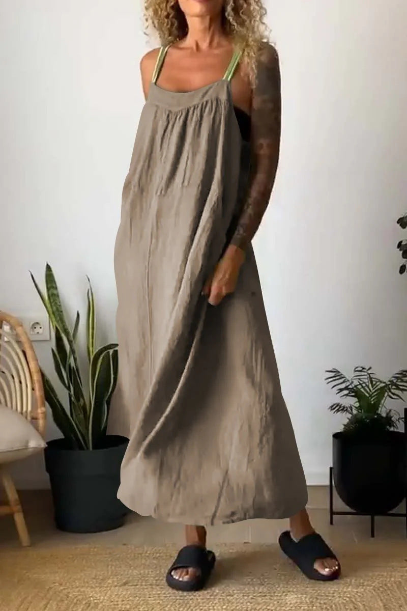 Strap Breathable Linen Dress