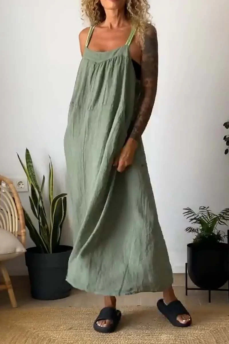 Strap Breathable Linen Dress