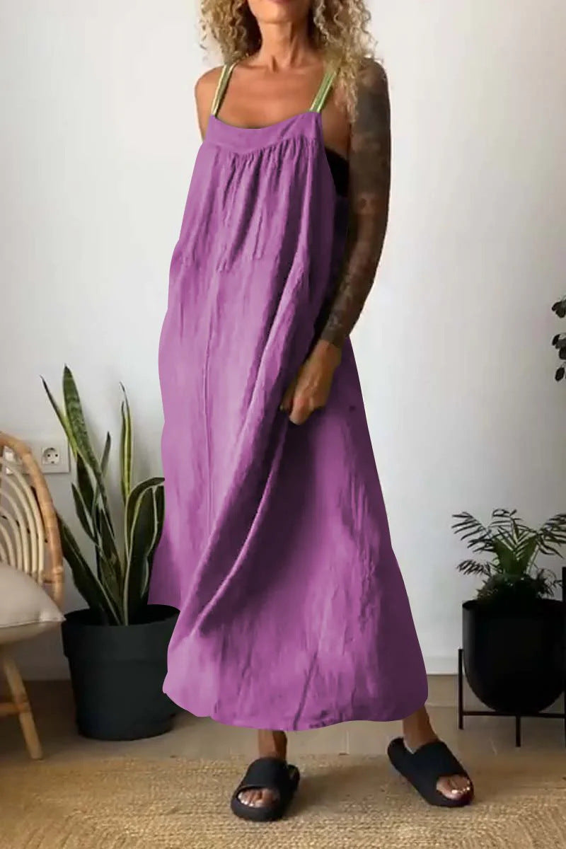 Strap Breathable Linen Dress