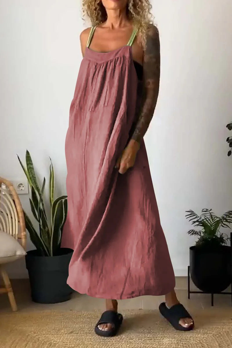 Strap Breathable Linen Dress