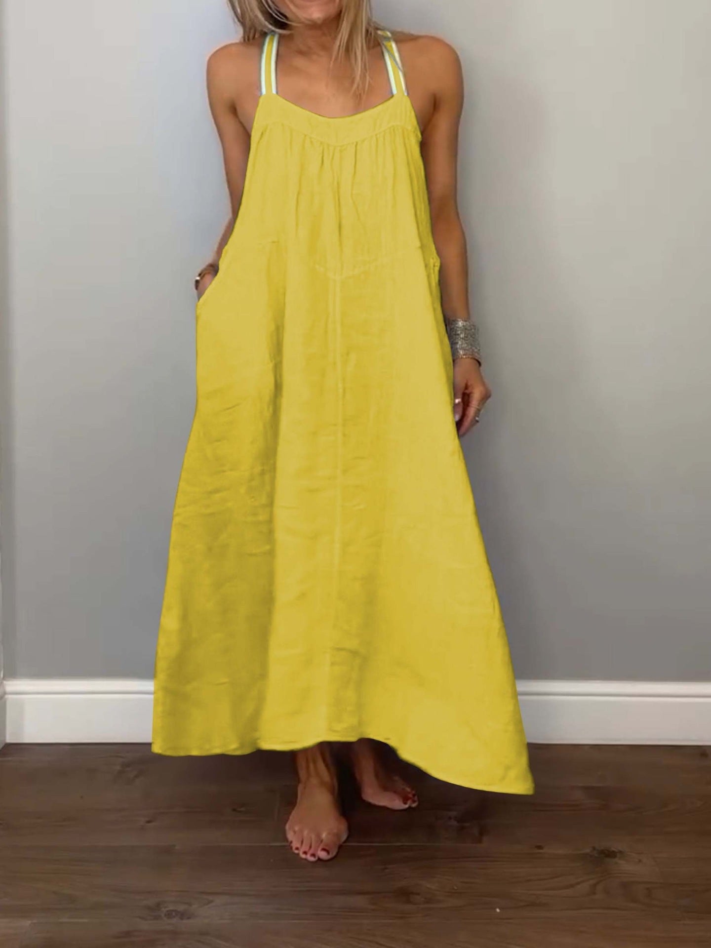 Strap Breathable Linen Dress