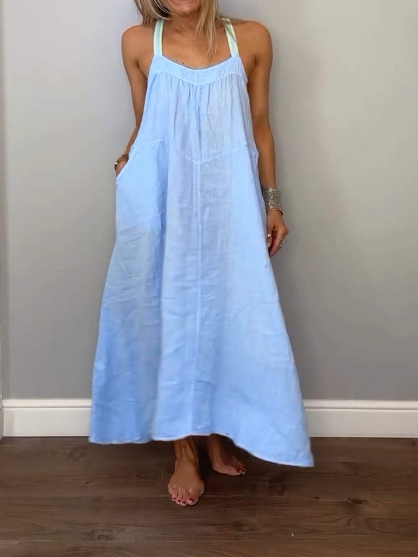 Strap Breathable Linen Dress
