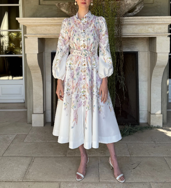 Floral Print Evening Dress