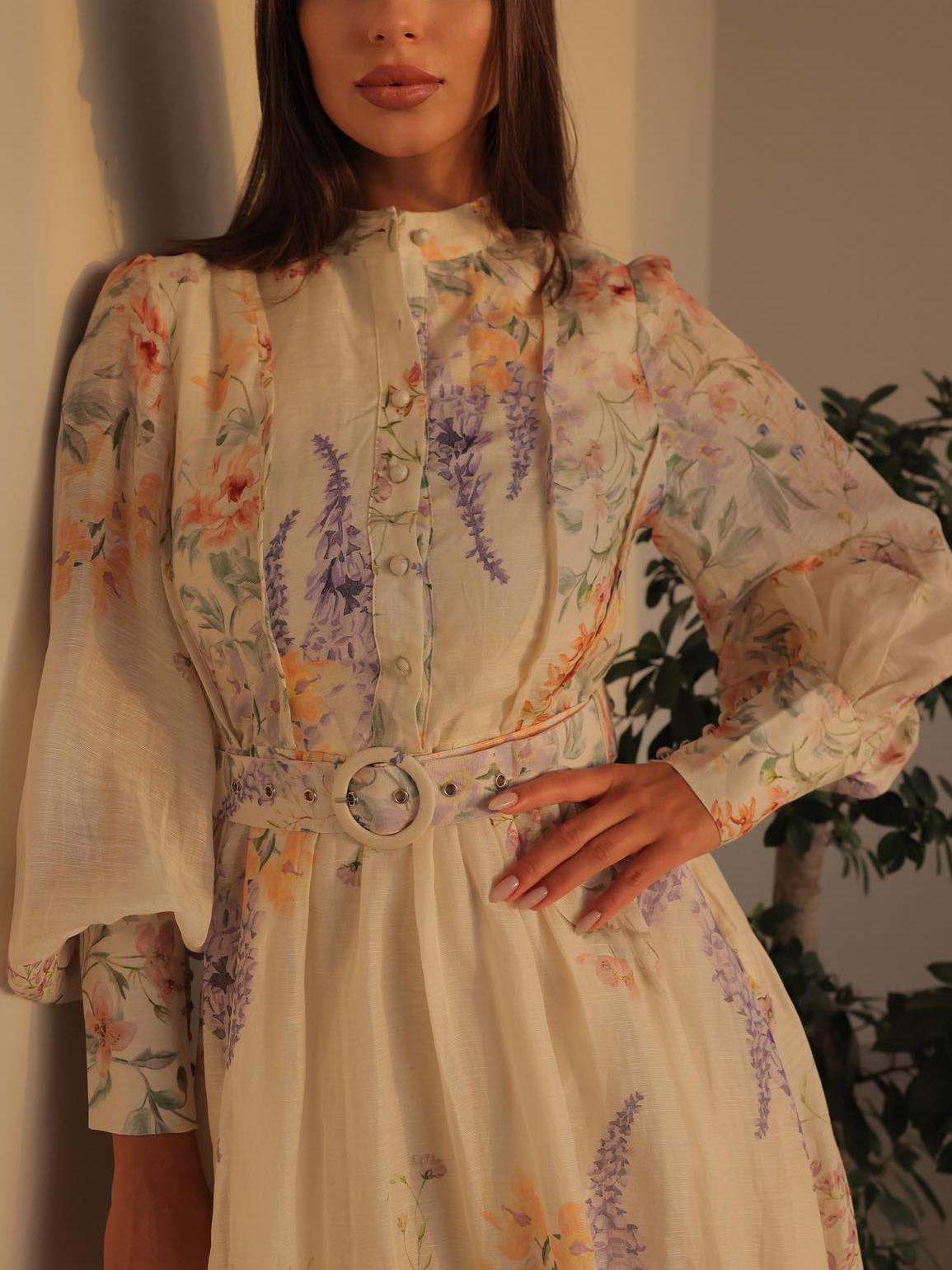 Floral Print Voluminous Midi Dress(Free Shipping✔️)