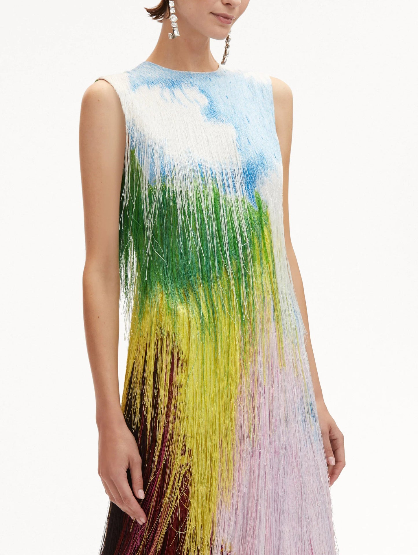 Watercolor Fringe Cocktail Dress(Free Shipping✔️)