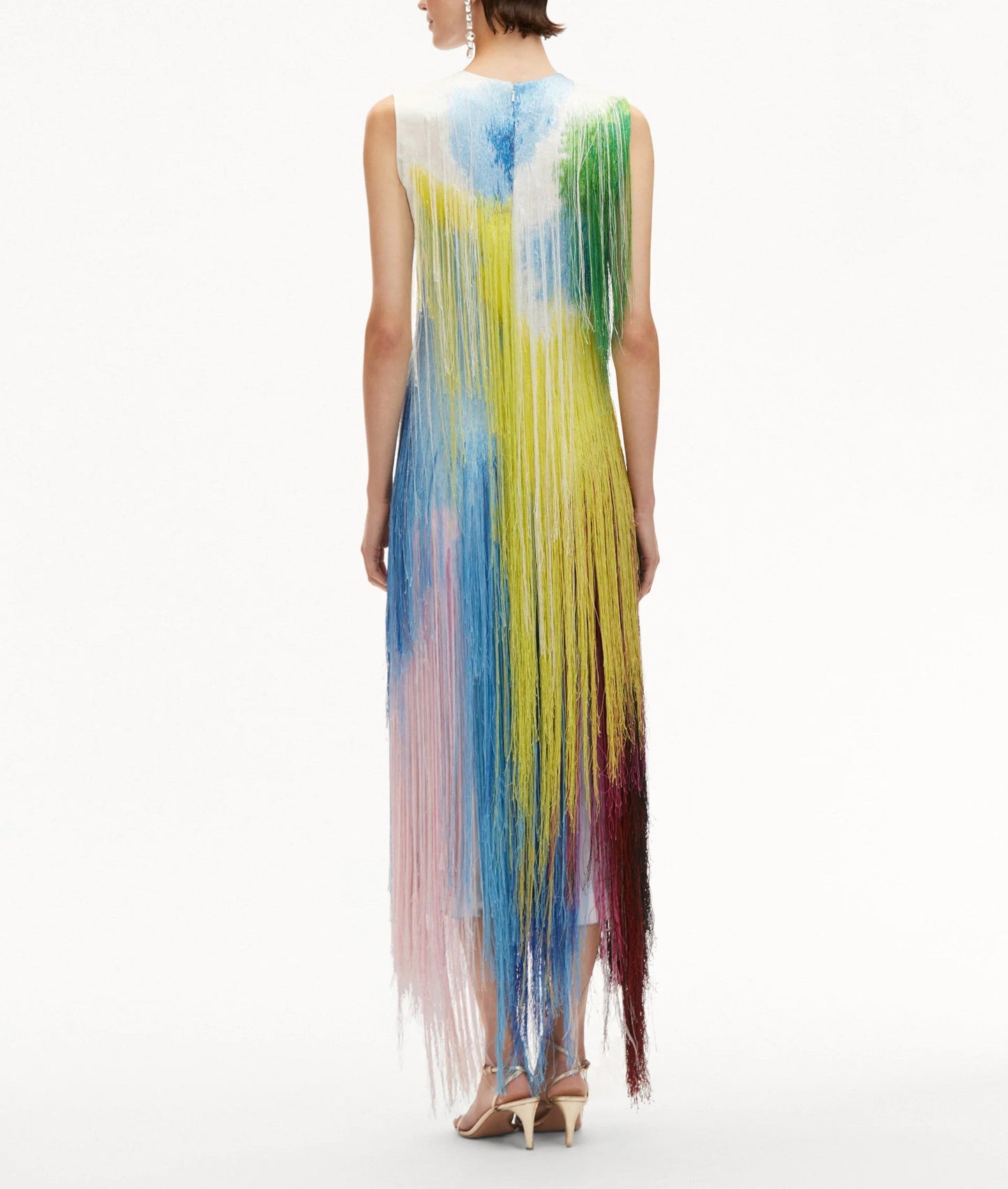 Watercolor Fringe Cocktail Dress(Free Shipping✔️)