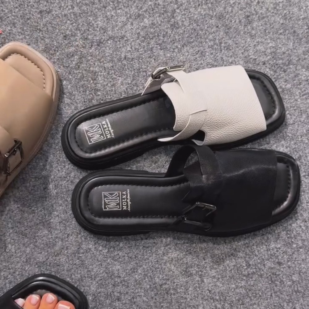 Leather Buckle Sandals