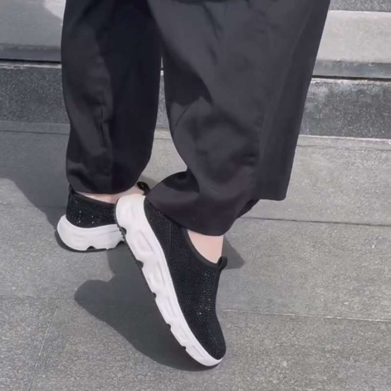 Slip-on Knitted Mesh Sequined Casual Sneakers
