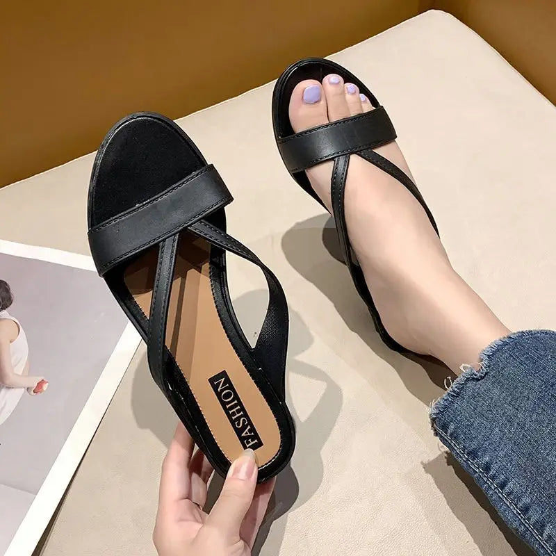 Women's Stylish Summer Open-toe Slip-on Sandals