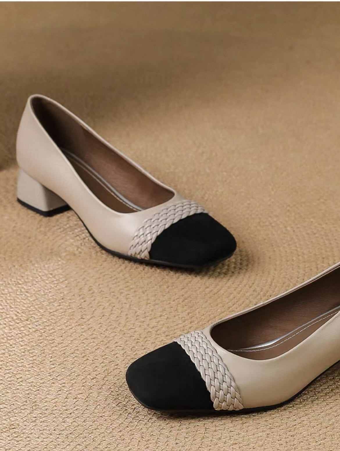 New Autumn Square Toe Thick Heel Shoes