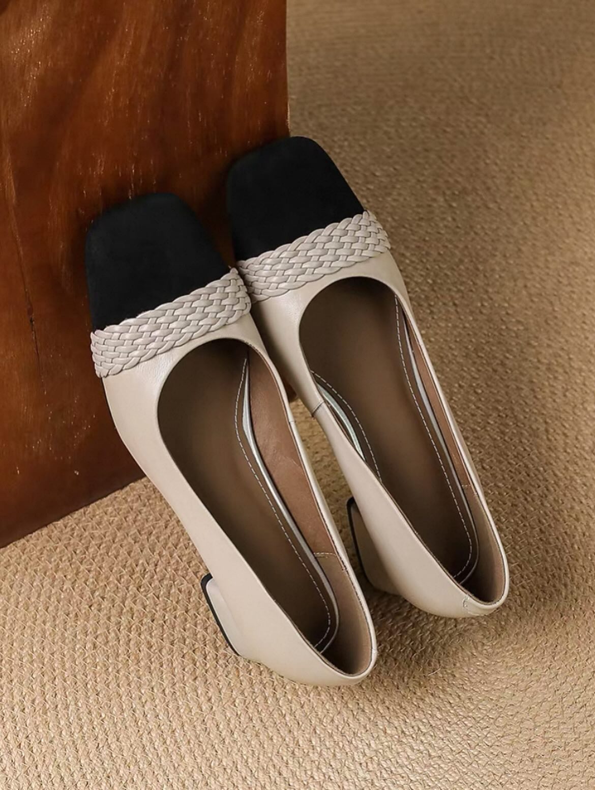 New Autumn Square Toe Thick Heel Shoes