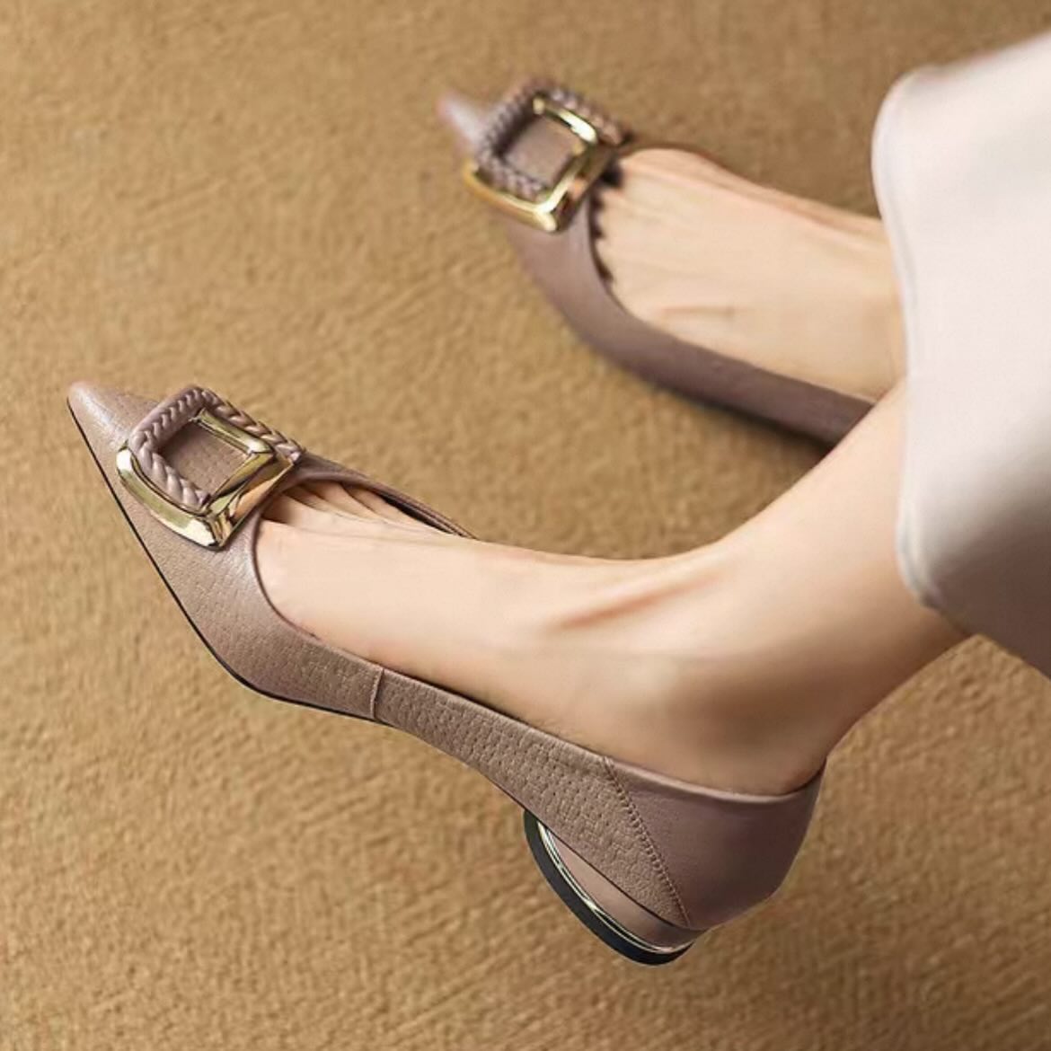 Pointed Toe Shallow Mouth Fashionable Shoes