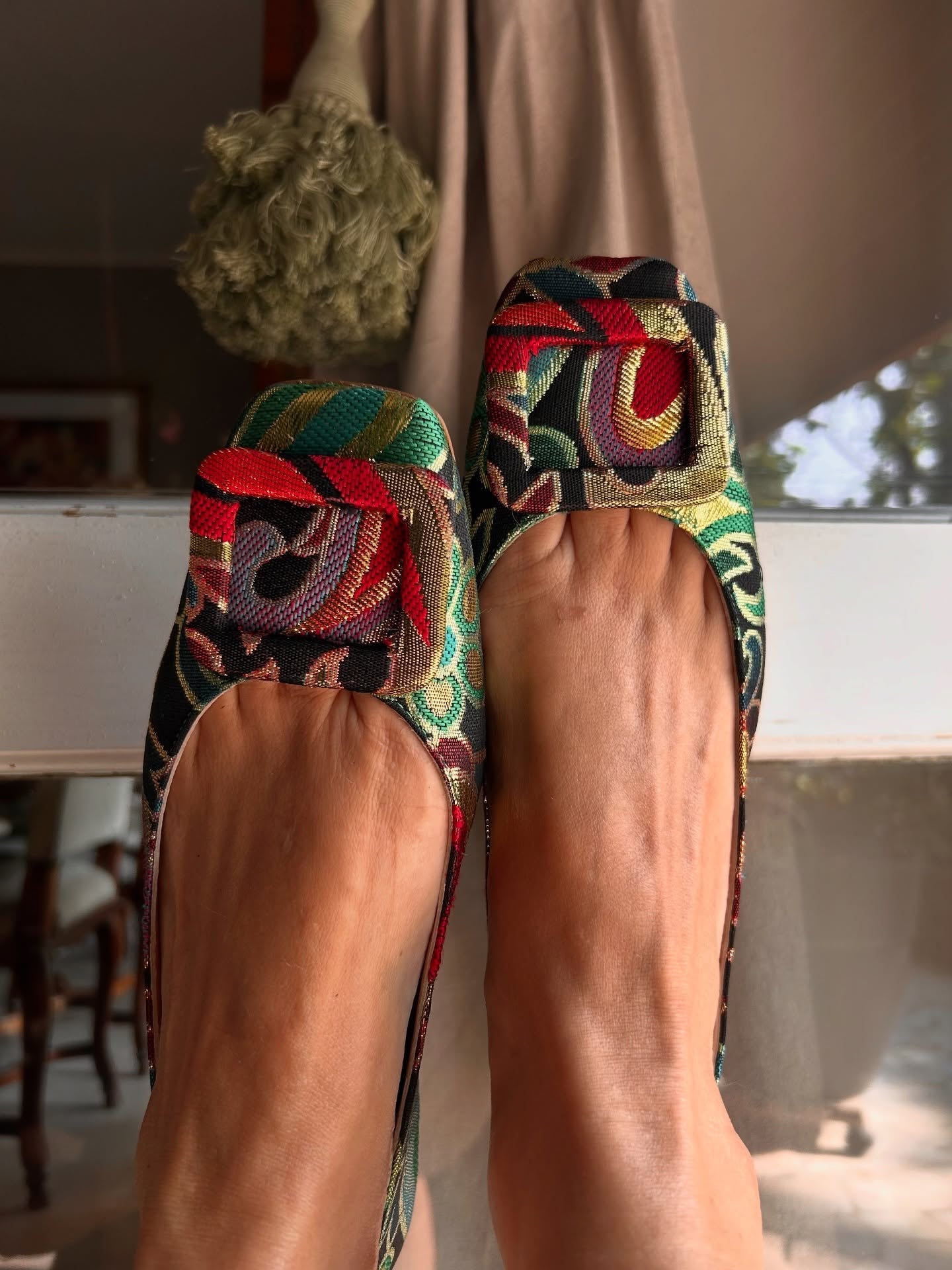 Brocade Patterned Ballet Shoes