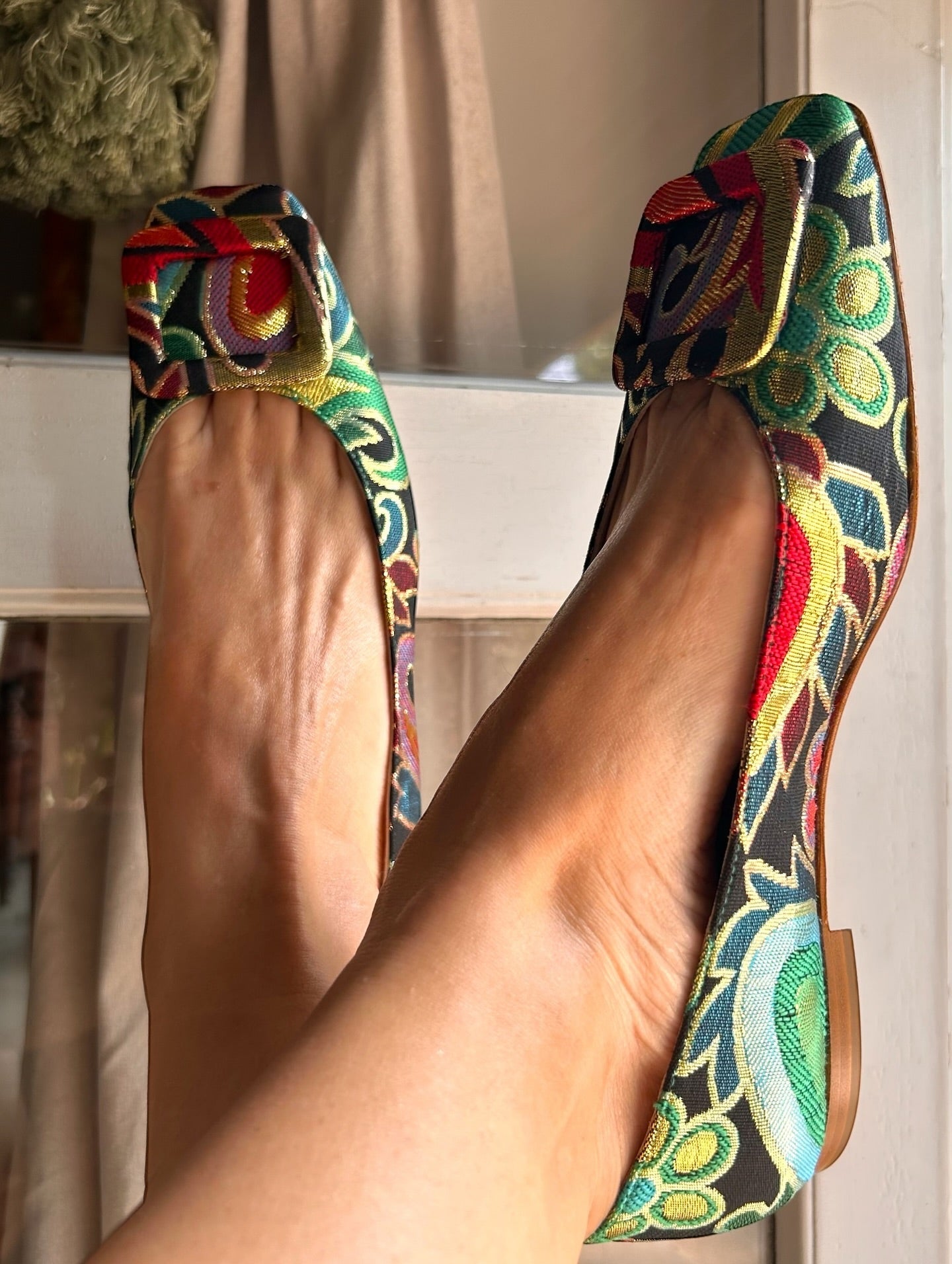 Brocade Patterned Ballet Shoes