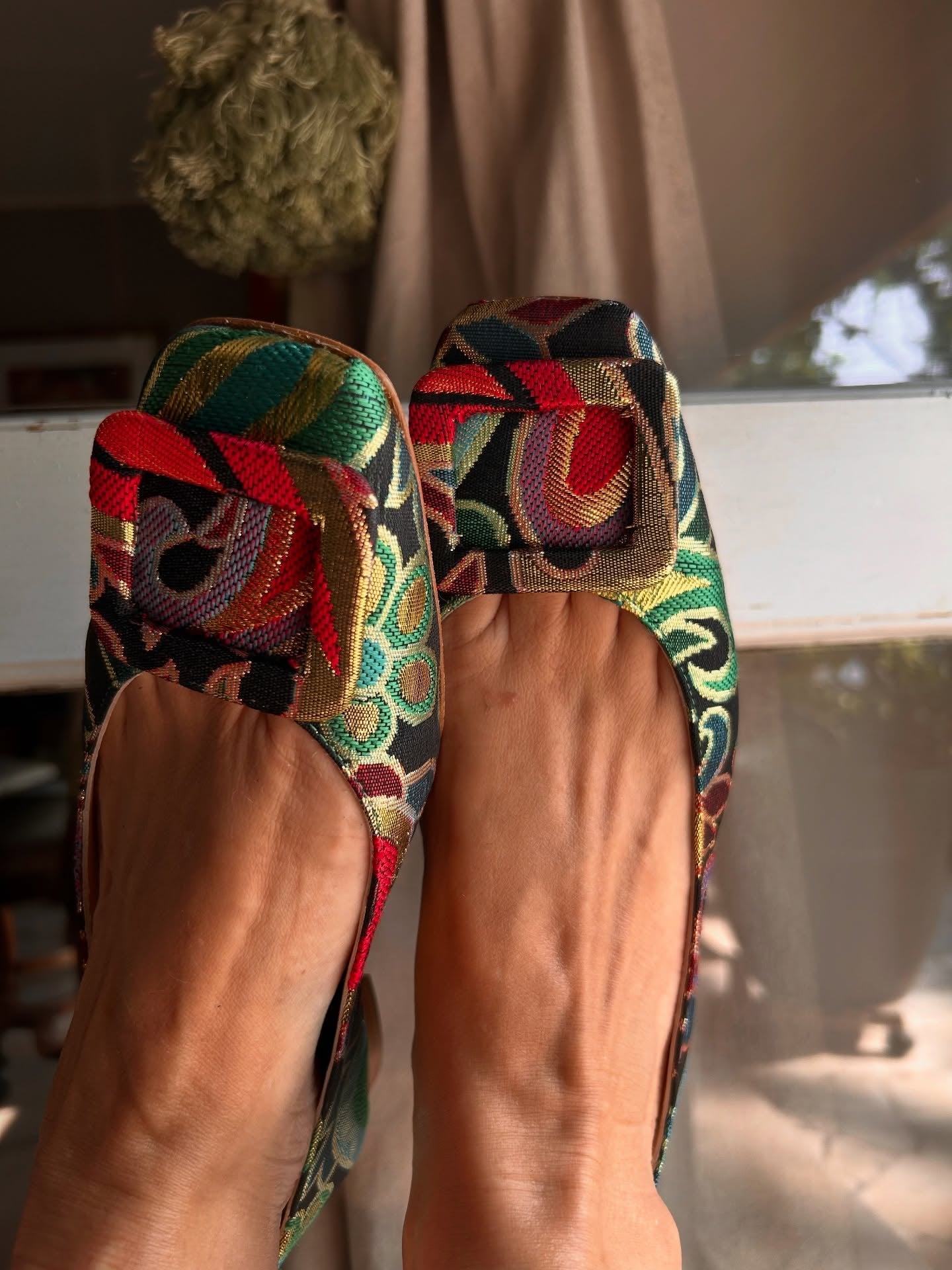 Brocade Patterned Ballet Shoes