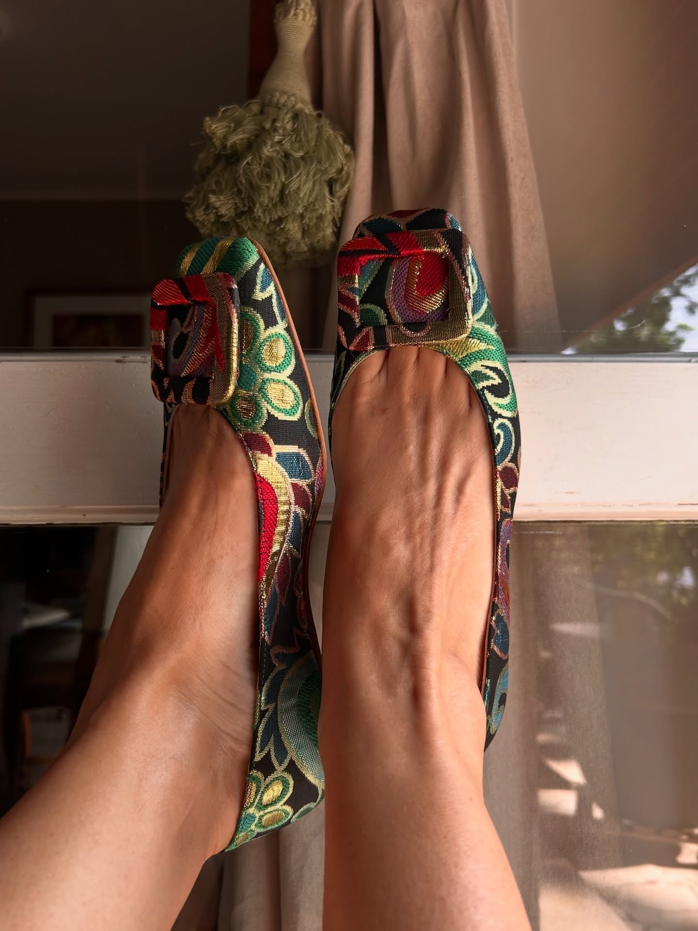 Brocade Patterned Ballet Shoes