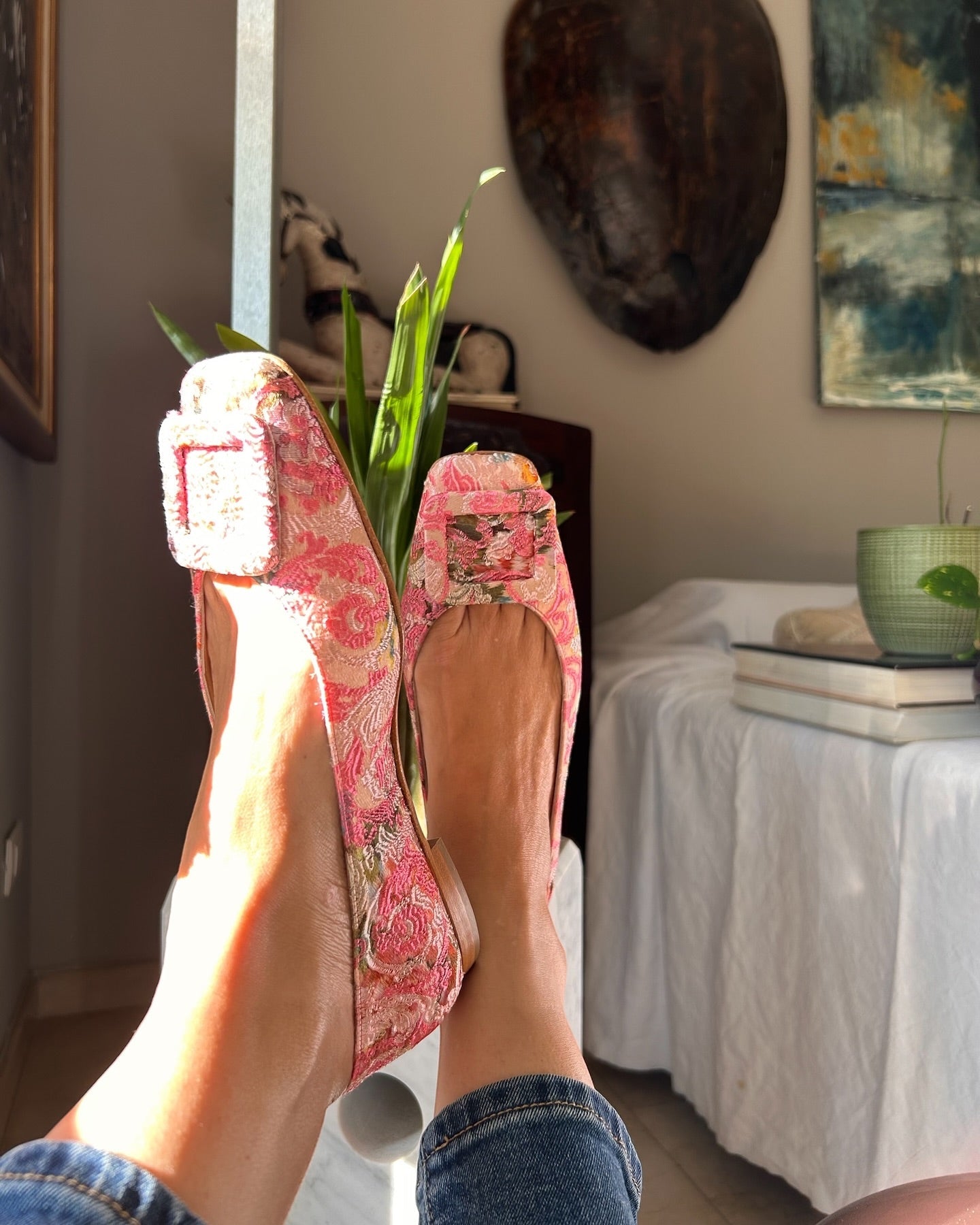 Brocade Patterned Ballet Shoes