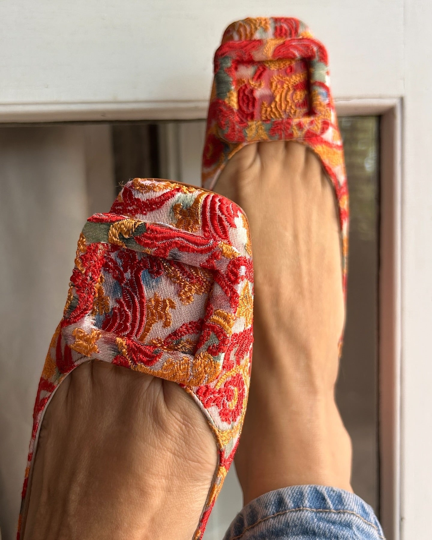 Brocade Patterned Ballet Shoes