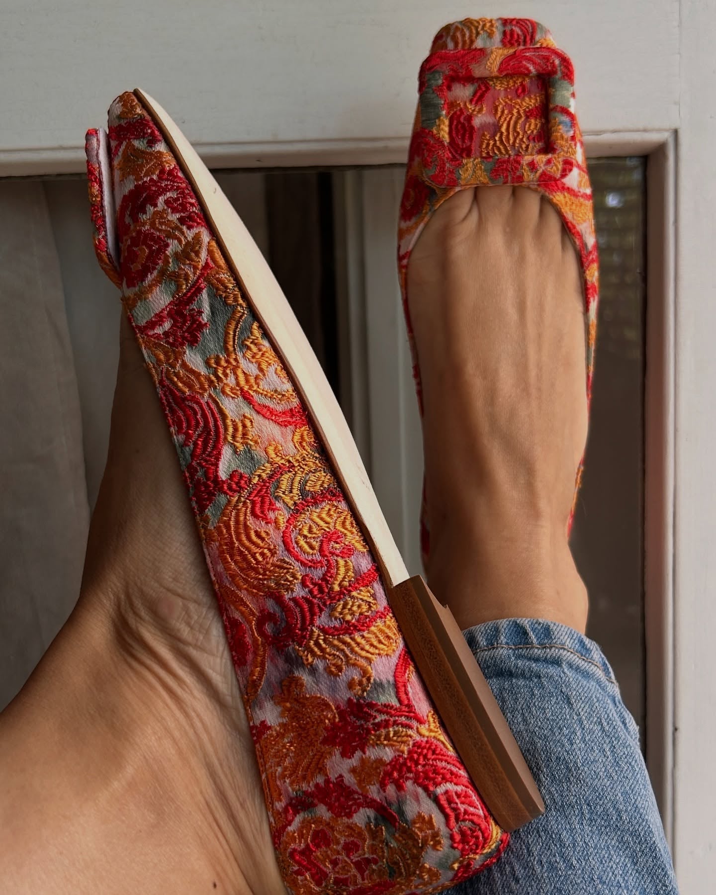 Brocade Patterned Ballet Shoes