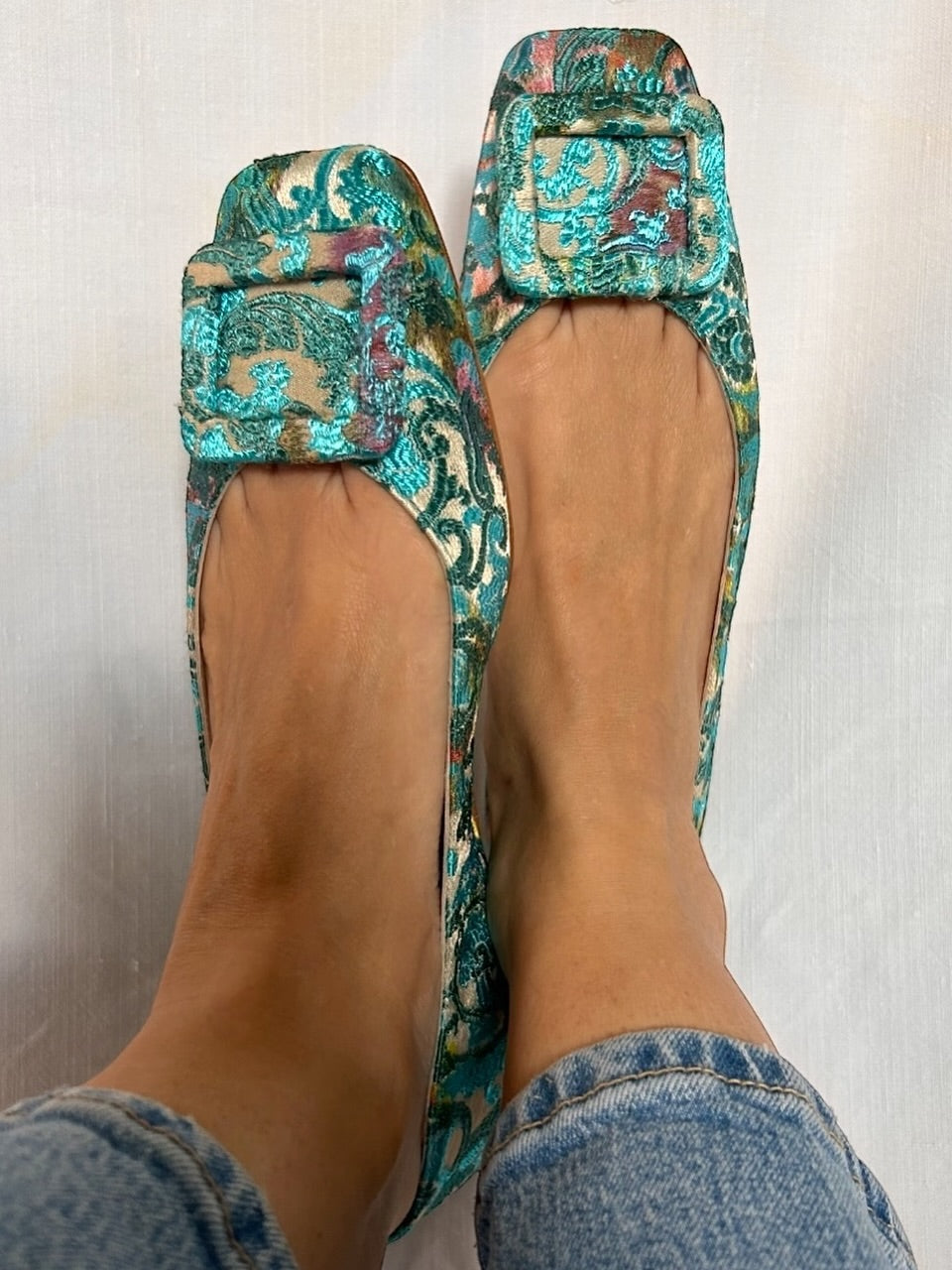 Brocade Patterned Ballet Shoes