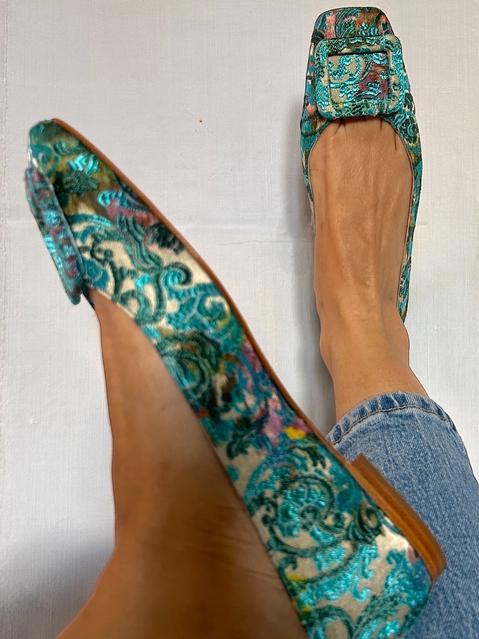 Brocade Patterned Ballet Shoes