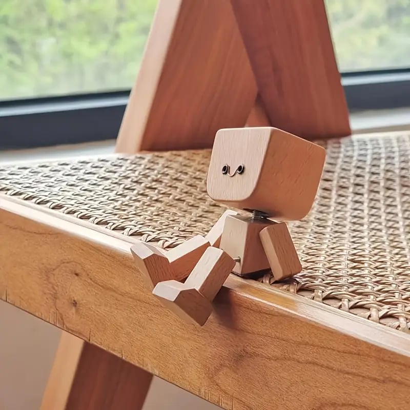 š„Handmade Charming Little Wooden Figure That Sways With 12PCS Magnetic Expressions