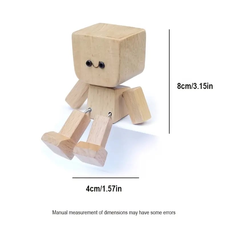 š„Handmade Charming Little Wooden Figure That Sways With 12PCS Magnetic Expressions