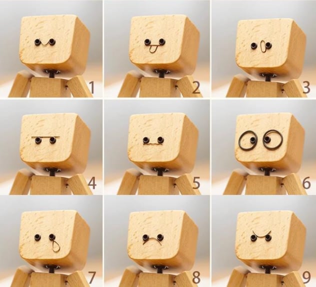 š„Handmade Charming Little Wooden Figure That Sways With 12PCS Magnetic Expressions