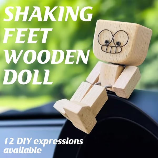 š„Handmade Charming Little Wooden Figure That Sways With 12PCS Magnetic Expressions