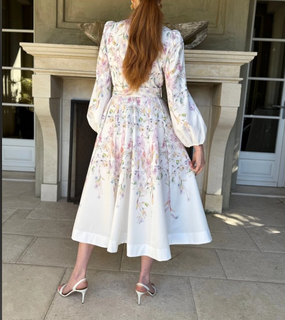 Floral Print Evening Dress