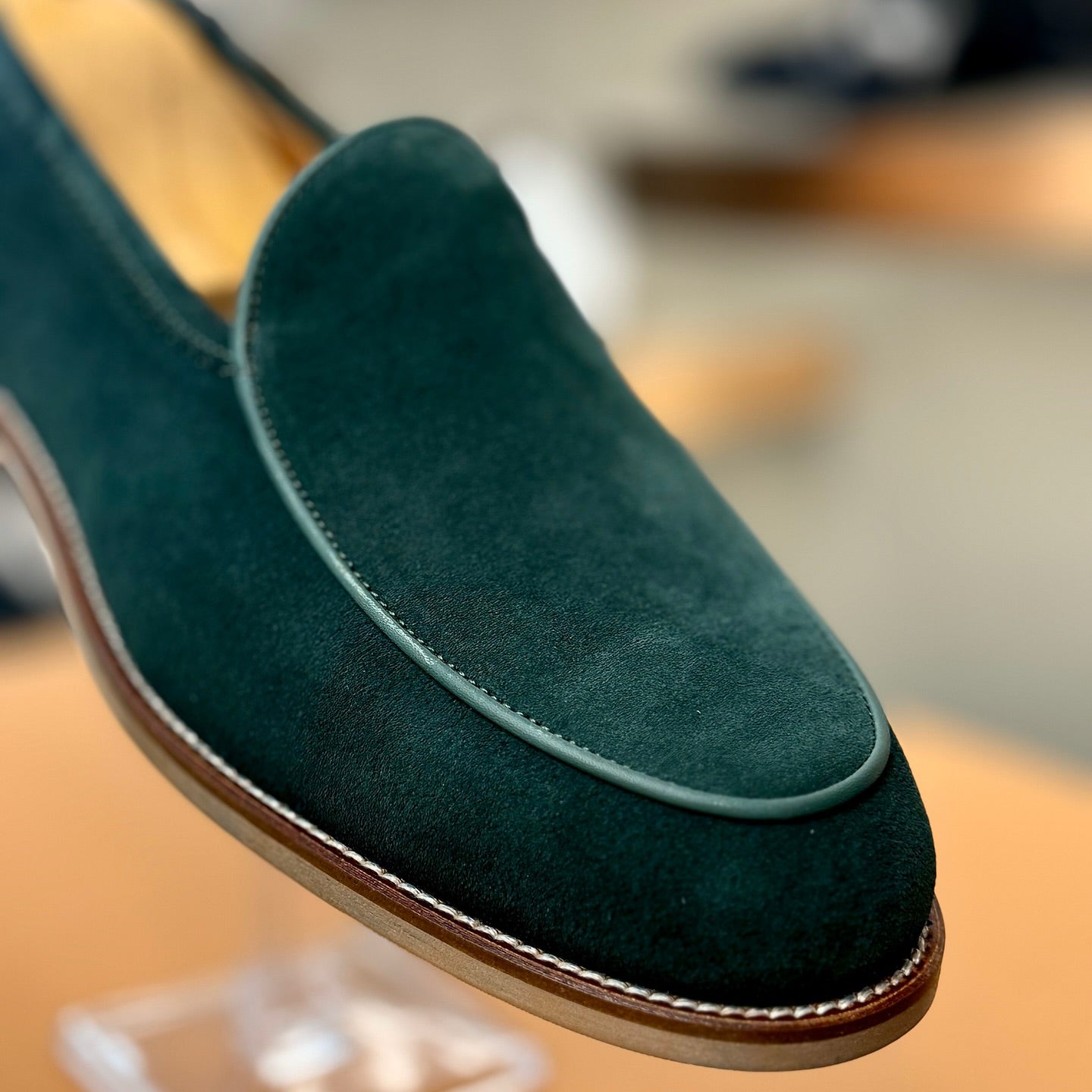 Black Brushed Suede Loafers