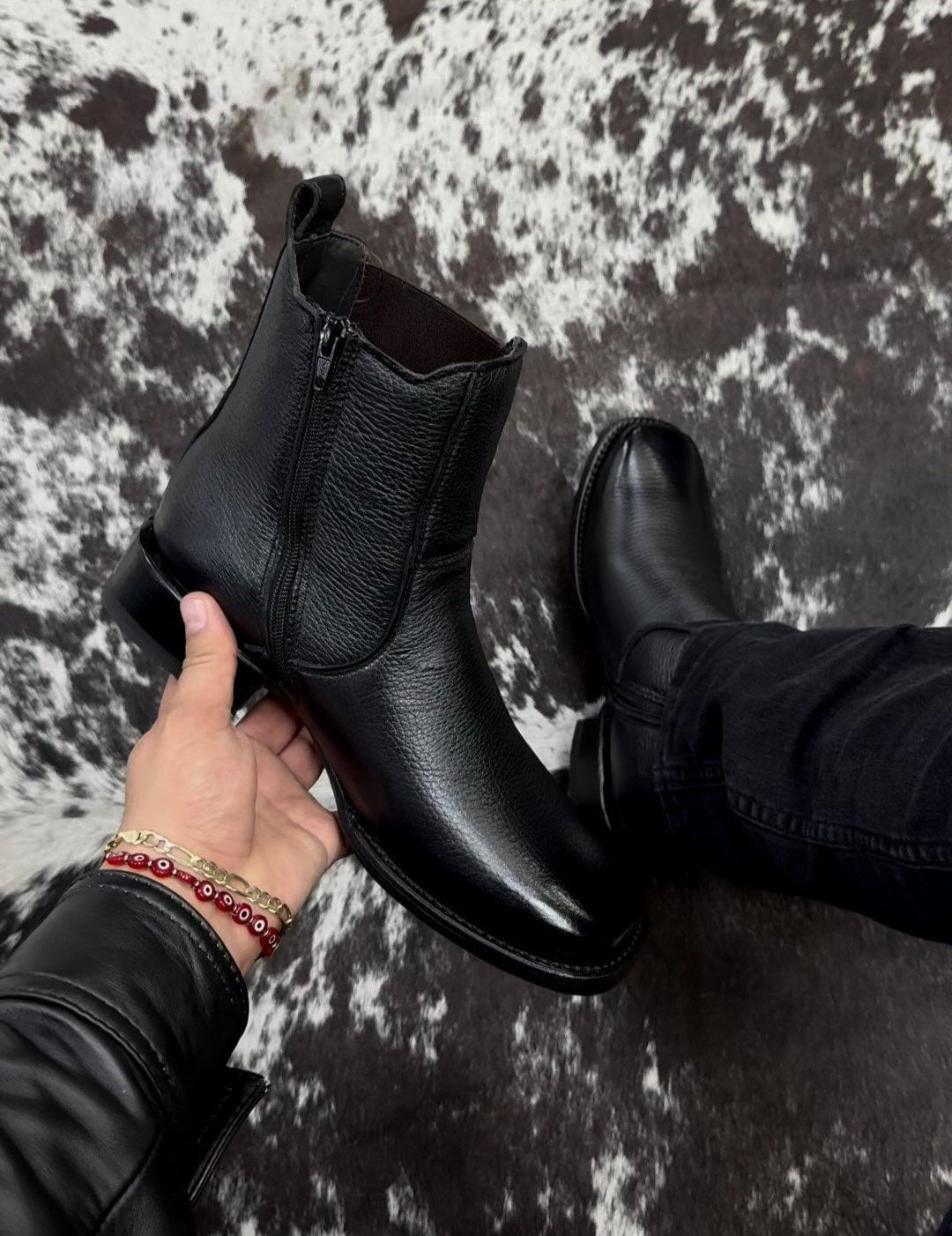 Black Calfskin Boots
