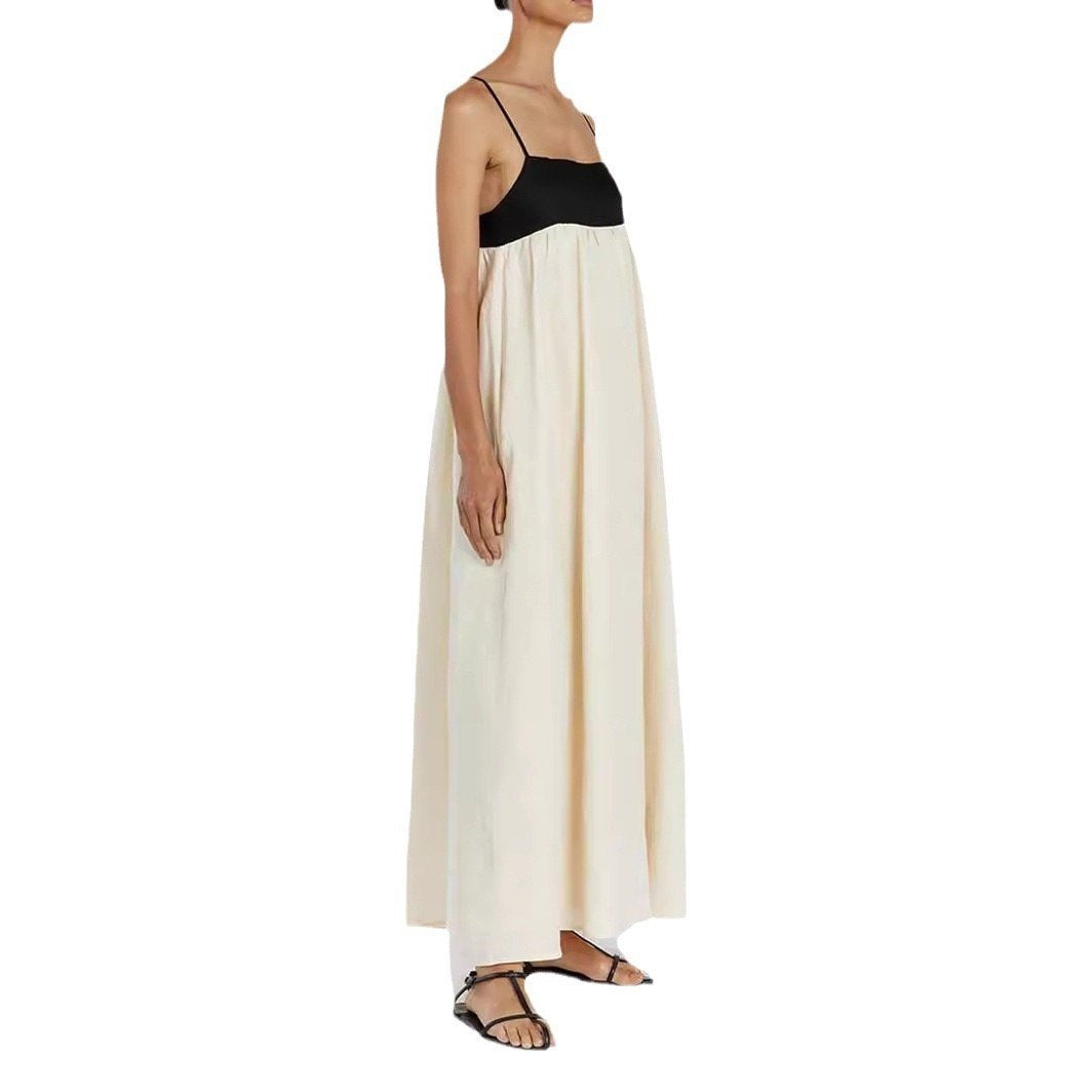 Black And White Contrast Sling Dress