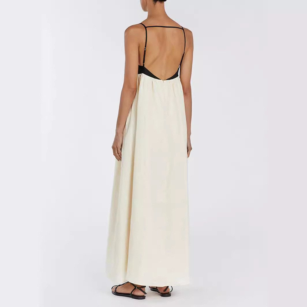 Black And White Contrast Sling Dress