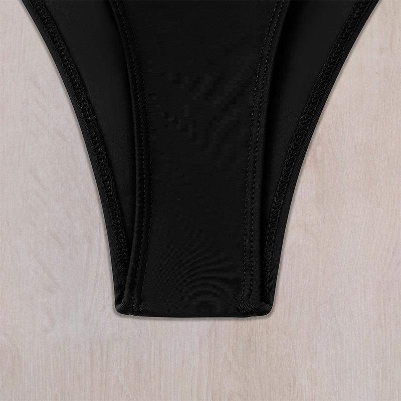 Colorblocked Gathering One-piece Bikini Swimsuit