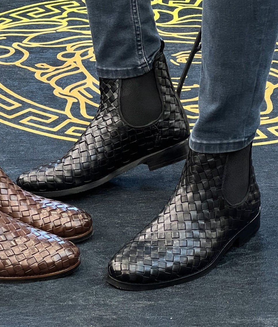 Braided Chelsea Boots