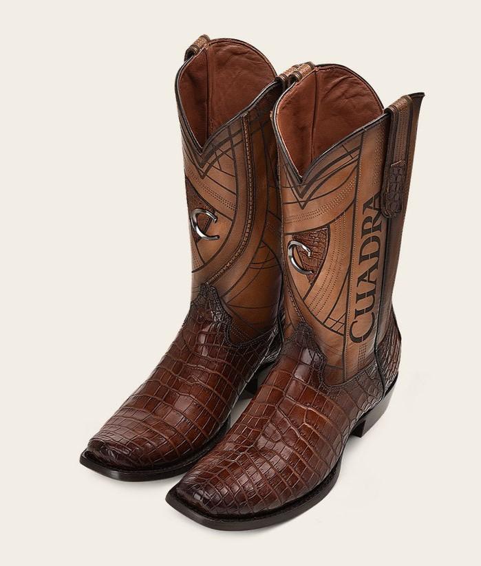 Brown Cowhide Cowboy Boots