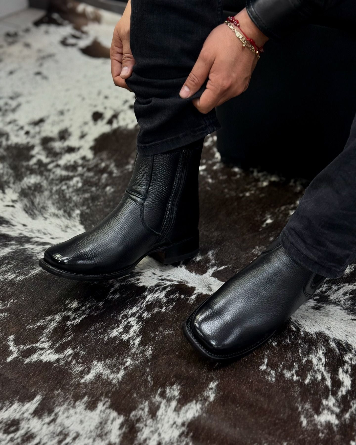 Black Calfskin Boots