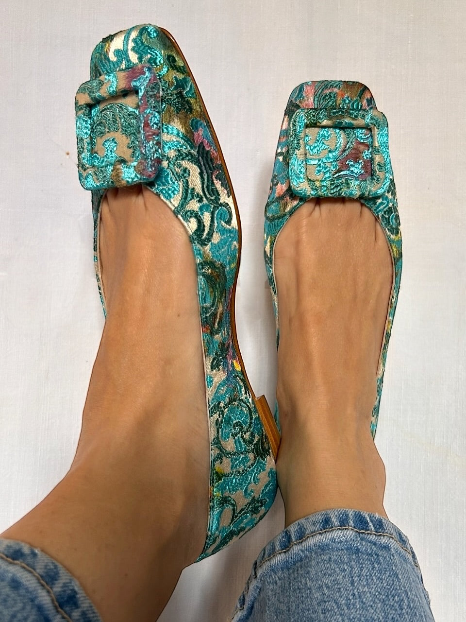 Brocade Patterned Ballet Shoes
