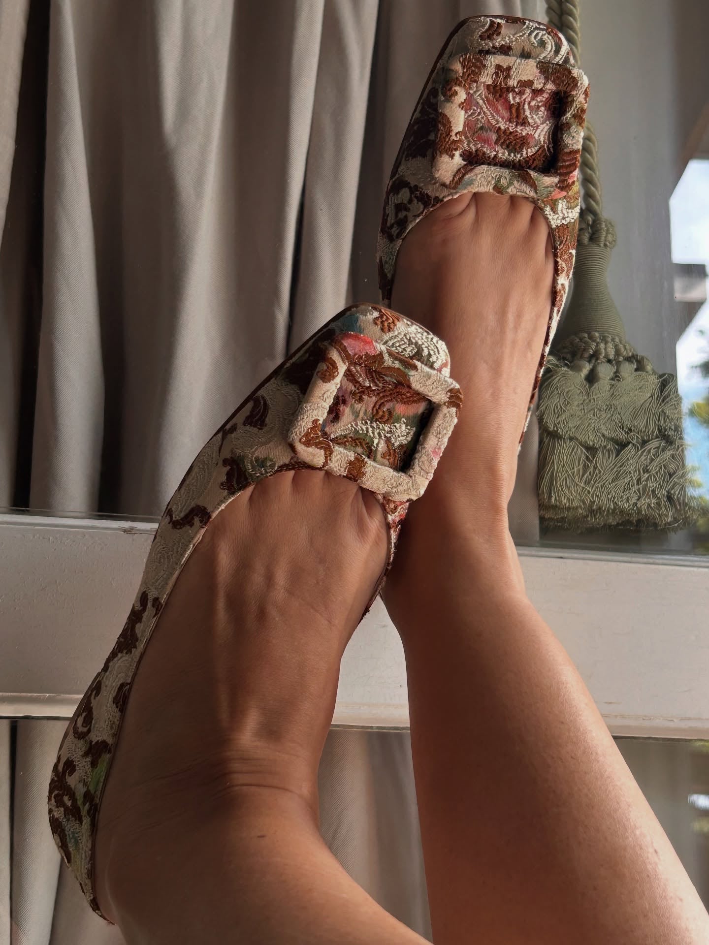 Brocade Patterned Ballet Shoes