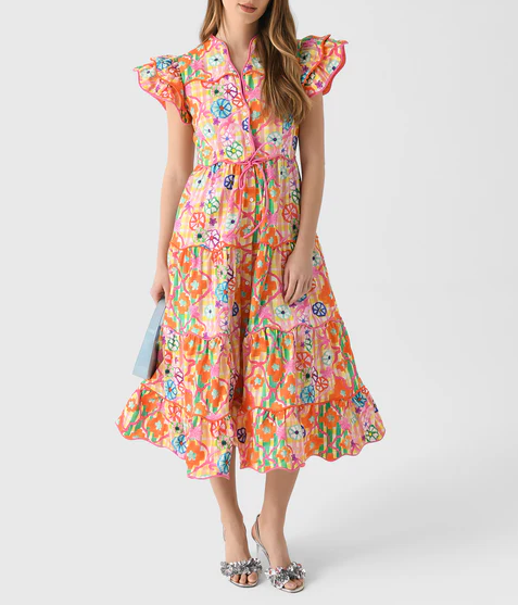 Printed Shoet Sleeve Dress