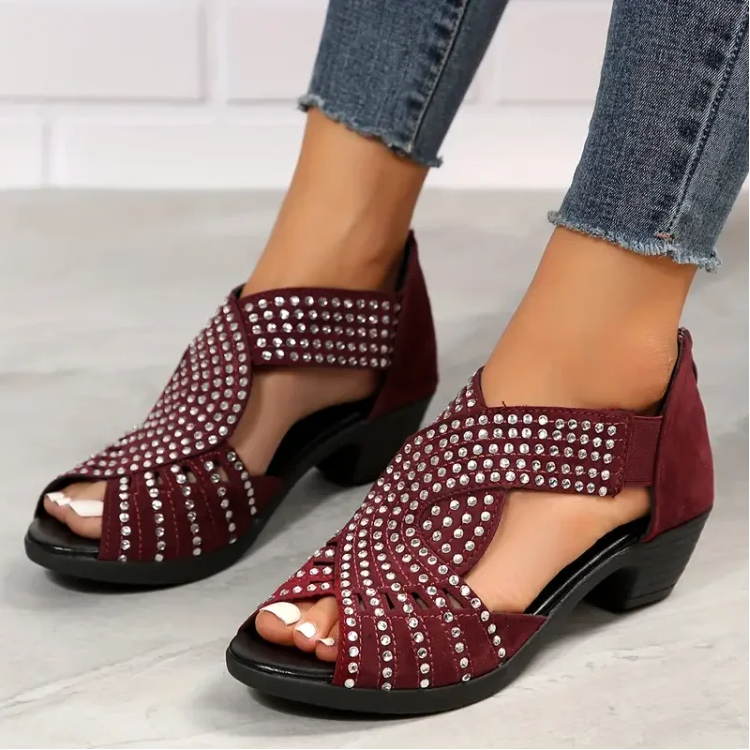 Women's Low Heel Cut-Out Sandals