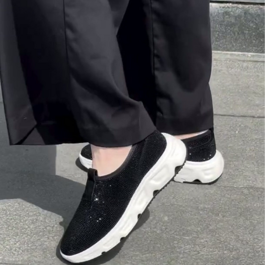 Slip-on Knitted Mesh Sequined Casual Sneakers