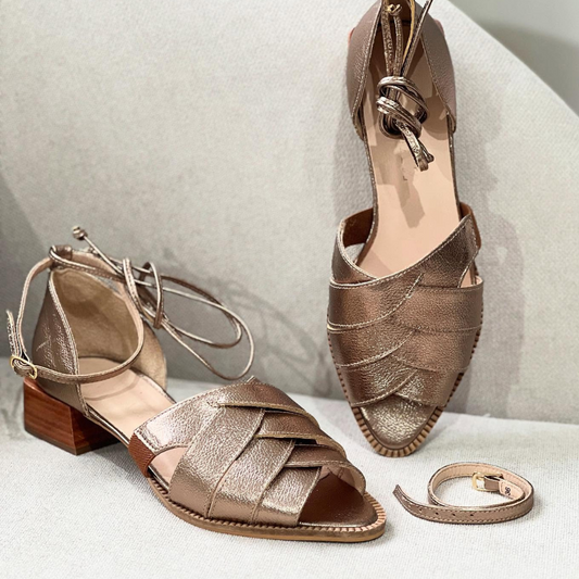 Low Heel Leather Mule Shoe