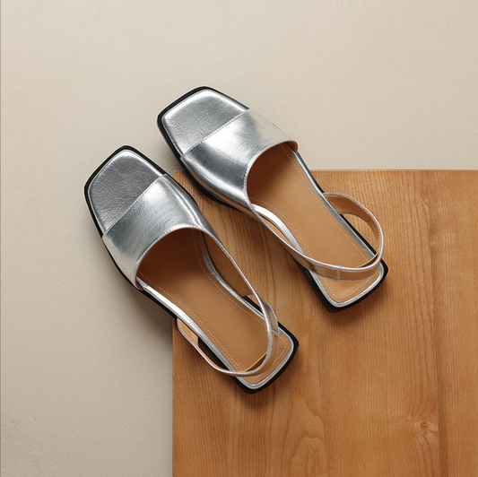 Open Toe Block Heels Flats Sandals