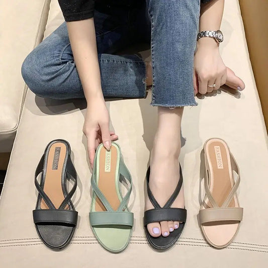 Women's Stylish Summer Open-toe Slip-on Sandals
