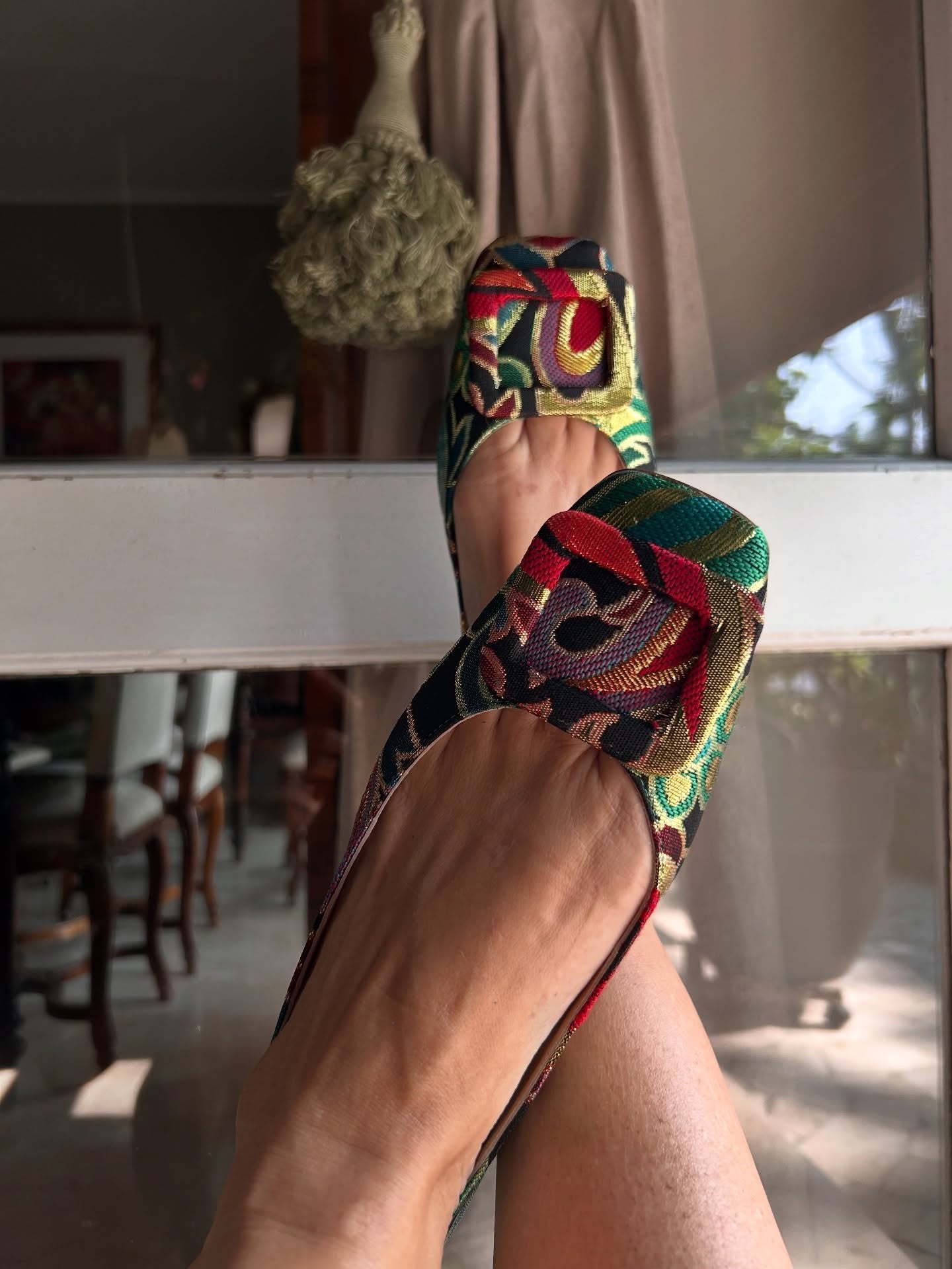 Brocade Patterned Ballet Shoes