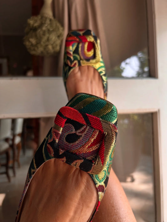 Brocade Patterned Ballet Shoes